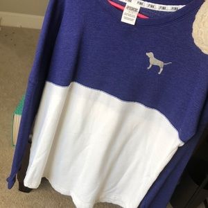 Purple and White Crew neck